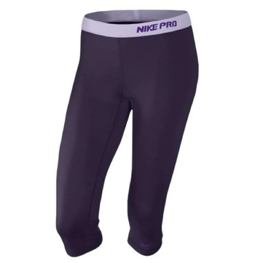 NEW Nike Pro Women’s Capri Two Tone Purple Leggings Pants Size L